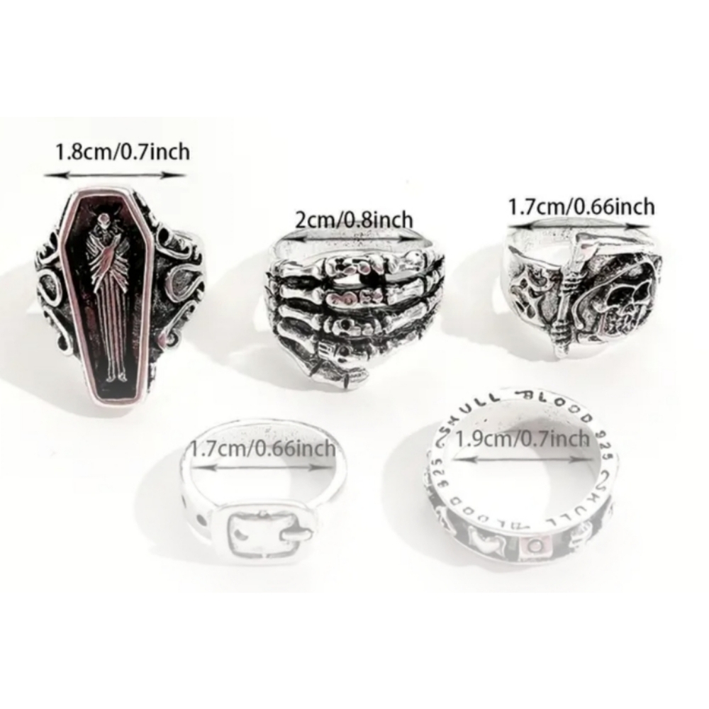5PC Gothic Ring Set - Picture 3 of 3